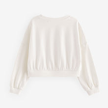 Load image into Gallery viewer, Ecru Print 100% Cotton Boxy Long Sleeve Sweatshirt (3-12yrs)
