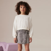 Load image into Gallery viewer, Ecru Print 100% Cotton Boxy Long Sleeve Sweatshirt (3-12yrs)
