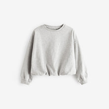 Load image into Gallery viewer, Grey Boxy Bubble 100% Cotton Hem Sweatshirt (3-12yrs)

