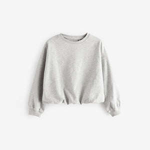 Grey Boxy Bubble 100% Cotton Hem Sweatshirt (3-12yrs)