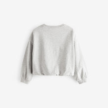 Load image into Gallery viewer, Grey Boxy Bubble 100% Cotton Hem Sweatshirt (3-12yrs)
