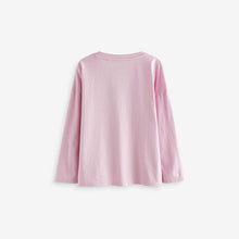 Load image into Gallery viewer, Pink 100% Cotton Sequin Heart Long Sleeve T-Shirt (3-12yrs)
