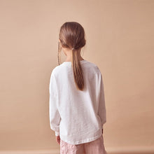Load image into Gallery viewer, Ecru 100% Cotton Sequin Butterfly Long Sleeve T-Shirt (3-12yrs)
