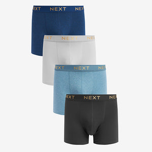 Blue/Grey Cotton Rich Boxers 4 Pack