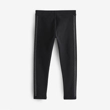 Load image into Gallery viewer, Black Diamante Stud Printed Leggings (3-12yrs)
