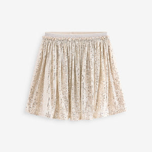 Gold Sequin Pull On Skirt (3-12yrs)