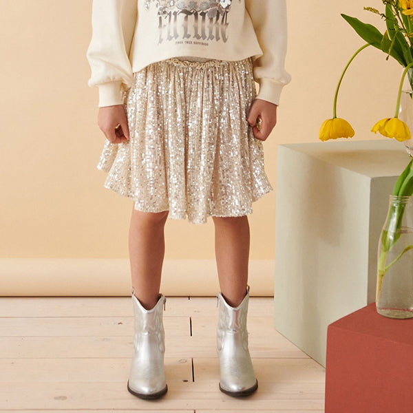 Gold Sequin Pull On Skirt (3-12yrs)