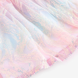 Pink/Blue Sequin Pull On Skirt (3-12yrs)