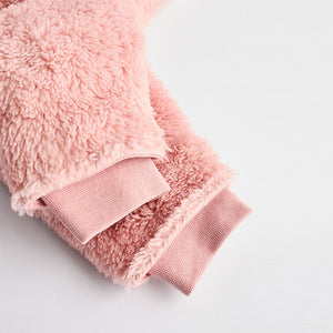 Pink Baby Cosy Fleece Hooded All-In-One (0mths-18mths)