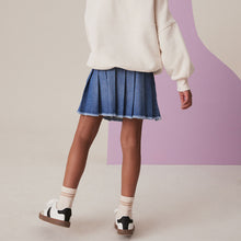 Load image into Gallery viewer, Mid Blue Denim Pleated Skirt (3-12yrs)

