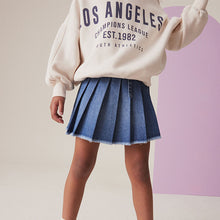 Load image into Gallery viewer, Mid Blue Denim Pleated Skirt (3-12yrs)

