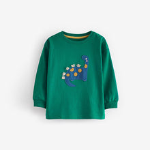 Load image into Gallery viewer, Green/Orange/Blue Dinosaur Check Woven Bottom Pyjamas 3 Pack (9mths-6yrs)
