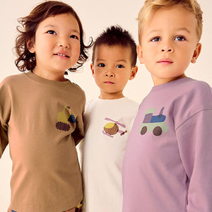 Pink/Rust/Cream Transport 3 Pack Oversized 100% Cotton Pyjamas (12mths-6yrs)