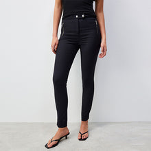 Load image into Gallery viewer, Black Zip Detail Skinny Trousers
