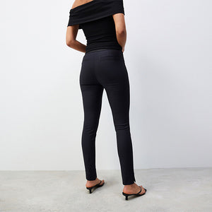 Black Zip Detail Skinny Trousers