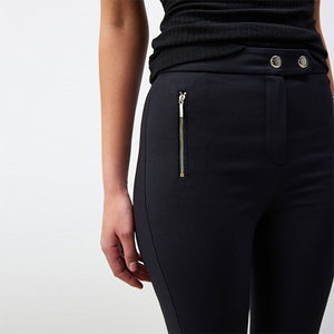 Black Zip Detail Skinny Trousers