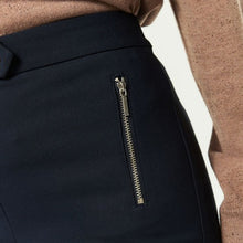 Load image into Gallery viewer, Navy Blue Zip Detail Skinny Trousers
