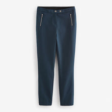Load image into Gallery viewer, Navy Blue Zip Detail Skinny Trousers
