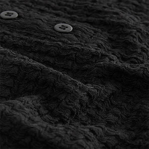 Black Textured Scoop Neck Tank Top