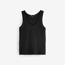 Load image into Gallery viewer, Black Textured Scoop Neck Tank Top

