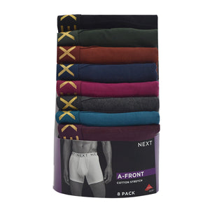 Multi Colour 8 Pack A-Front Boxers