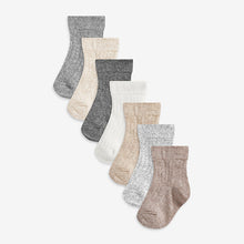 Load image into Gallery viewer, Monochrome 7 Pack Rib Socks (0mths-2yrs)
