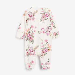 Bright Floral Baby 5 Pack Printed Footless Sleepsuits (0mths-18mths)