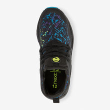 Load image into Gallery viewer, Black/Lime Gamer Elastic Lace Trainers
