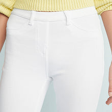 Load image into Gallery viewer, White Regular Fit Jersey Denim Leggings
