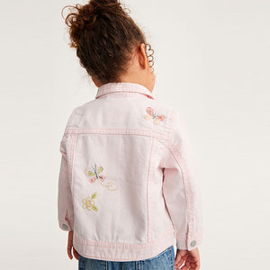 Pink Embroidered Bunny Denim Jacket (3mths-6yrs)