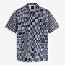 Load image into Gallery viewer, Navy Blue Print Polo Shirt
