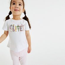 Load image into Gallery viewer, White Sister Short Sleeve Cotton Sister T-Shirt (3mths-6yrs)
