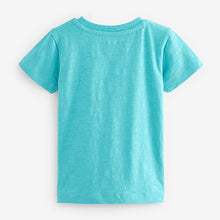 Load image into Gallery viewer, Turquoise Blue Mini Lion Short Sleeve Character T-Shirt (3mths-6yrs)
