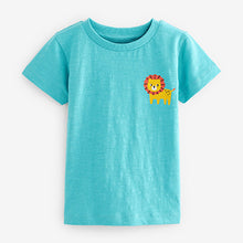 Load image into Gallery viewer, Turquoise Blue Mini Lion Short Sleeve Character T-Shirt (3mths-6yrs)
