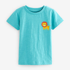 Turquoise Blue Mini Lion Short Sleeve Character T-Shirt (3mths-6yrs)