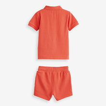 Load image into Gallery viewer, Coral Orange Short Sleeve Polo and Shorts Set (3mths-6yrs)
