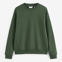 Load image into Gallery viewer, Khaki Green Regular Fit Jersey Cotton Rich Crew Sweatshirt
