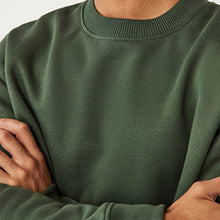 Load image into Gallery viewer, Khaki Green Regular Fit Jersey Cotton Rich Crew Sweatshirt
