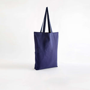 Navy Blue Cotton Reusable Monogram Bag For Life