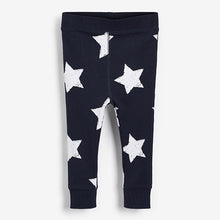 Load image into Gallery viewer, Navy Blue / White Star Snuggle Pyjamas 3 Pack (9mths-6yrs)
