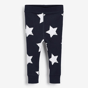 Navy Blue / White Star Snuggle Pyjamas 3 Pack (9mths-6yrs)