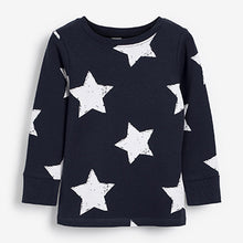 Load image into Gallery viewer, Navy Blue / White Star Snuggle Pyjamas 3 Pack (9mths-6yrs)
