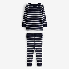 Load image into Gallery viewer, Navy Blue / White Star Snuggle Pyjamas 3 Pack (9mths-6yrs)
