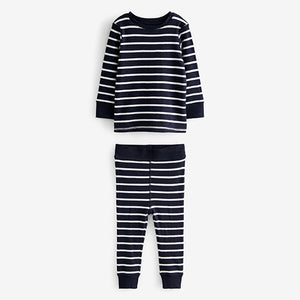 Navy Blue / White Star Snuggle Pyjamas 3 Pack (9mths-6yrs)