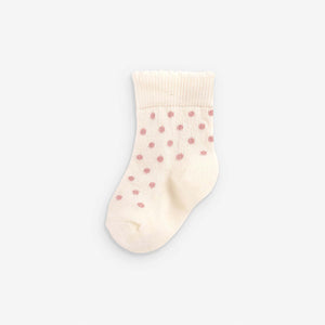 Pink Spot Baby 5 Pack Socks (0mths-2yrs)