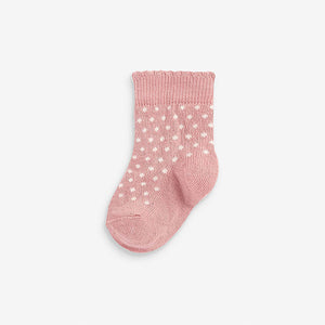 Pink Spot Baby 5 Pack Socks (0mths-2yrs)