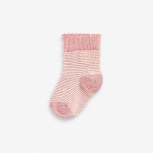 Pink Spot Baby 5 Pack Socks (0mths-2yrs)