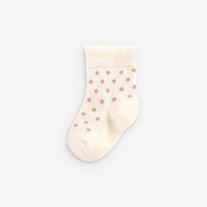 Pink Spot Baby 5 Pack Socks (0mths-2yrs)