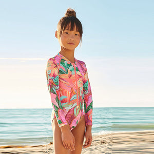 Mango Palm Print Long Sleeved Swimsuit (3-12yrs)