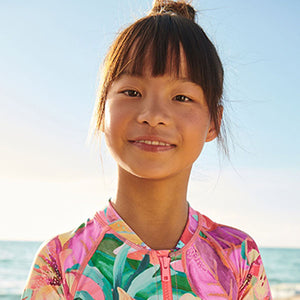 Mango Palm Print Long Sleeved Swimsuit (3-12yrs)